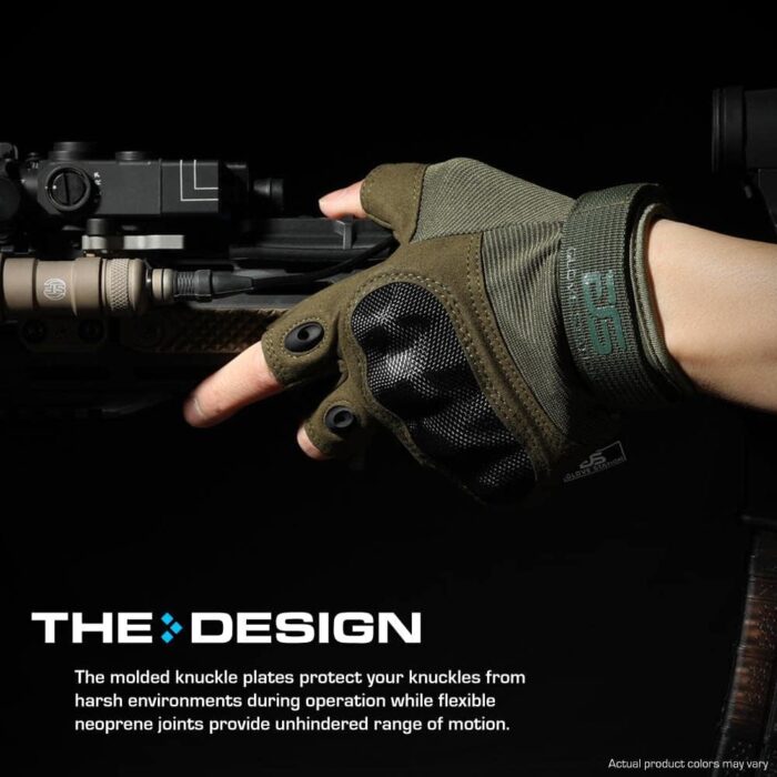 Glove Station- Fingerless Knuckle Tactical Gloves for Men - Motorcycle Gloves for Tactical Shooting, Airsoft, Hunting, Police Work and Hiking - Image 2