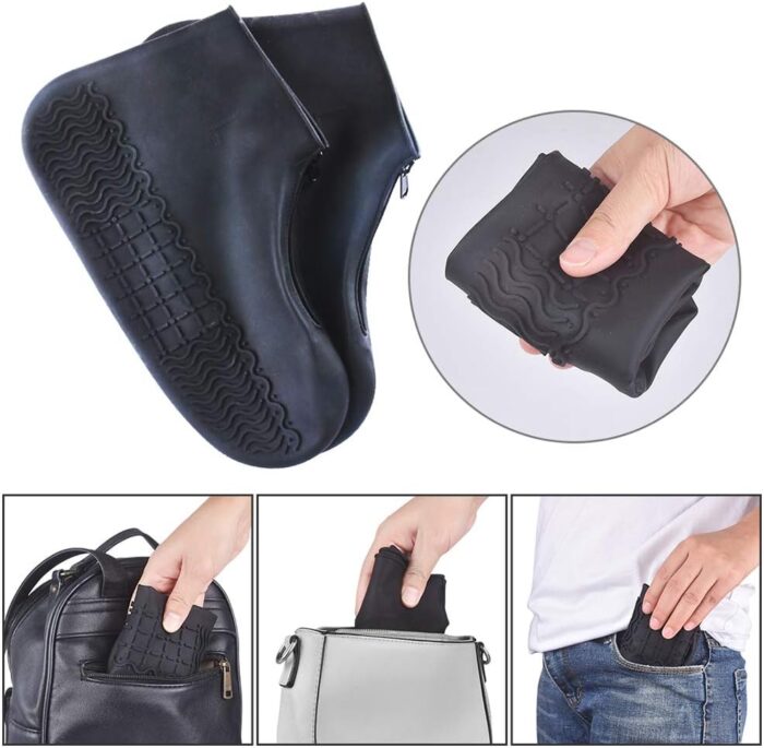 Shoe Covers Waterproof Reusable Foldable Not-Slip Rain Shoe Covers with Zipper,Shoe Protectors Overshoes Rain Galoshes for Kids Men and Women - Image 5