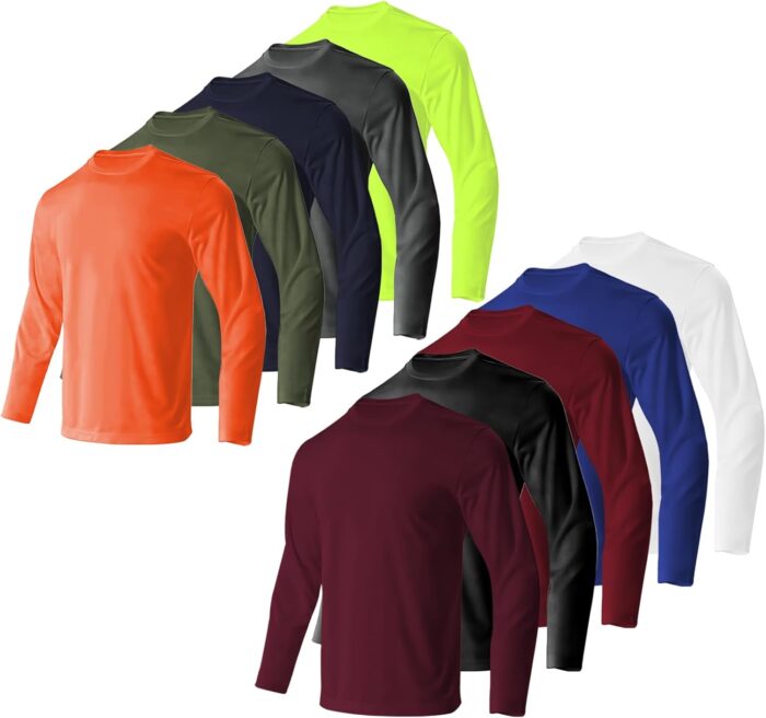 Men's Long Sleeve Sun Shirt Lightweight Workout UV Protection Quick Dry Hiking Tee Shirts Cycling Fishing Athletic Tops - Image 5