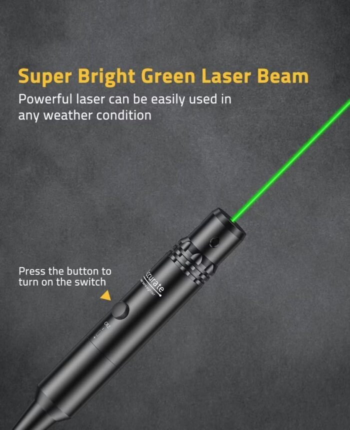 CVLIFE Professional Laser Bore Sight Kit with 32 Adapters fit 0.17 to 12GA Calibers, Red or Green Bright Bore Sighter Laser with Button Switch, Powerful Support for Hunting - Image 2