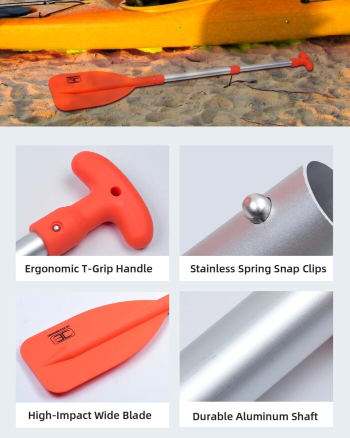 OCEANBROAD Telescoping Emergency Paddle 21''-42''/26''-54'' Aluminium Shaft for Kayaing Boating Canoeing River Tubing - Image 6