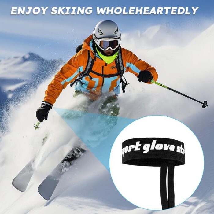 4pcs Sport Glove Safety Strap, Ski Gloves Elastic Wrist Leash Handcuffs for Hanging Glove, Mountaineering Ski Accessories Wristbands Ideal for Skiing and Outdoor Activities - Image 2