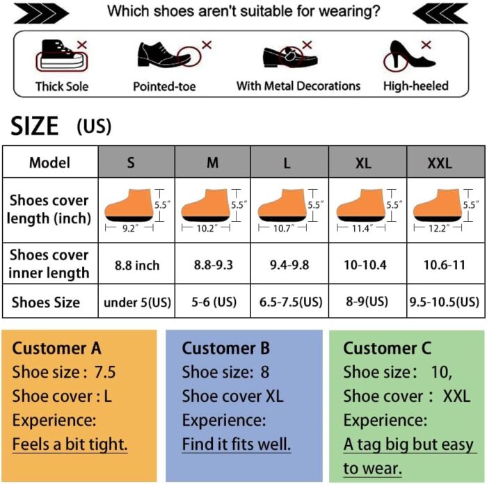 Waterproof Shoe Covers Upgraded,Rain Shoe Covers Reusable Silicone Non Slip Shoe Covers for Outdoor,Rain Shoe Covers for Women and Men - Image 5