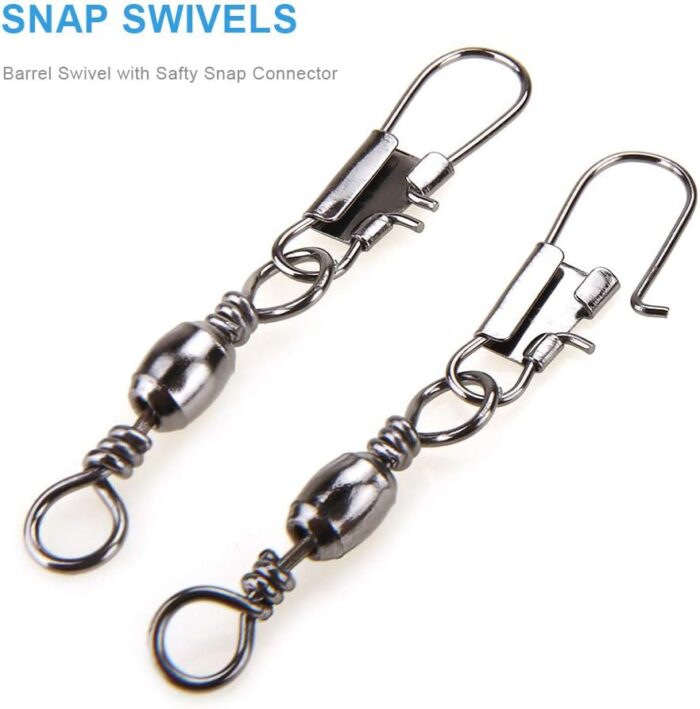 200PCS Barrel Snap Swivel Fishing Accessories, Premium Fishing Gear Equipment with Ball Bearing Swivels Snaps Connector for Quick Connect Fishing Lures - Image 6