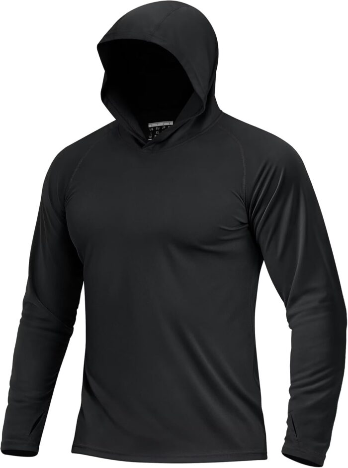 Boladeci Men's UPF 50+ Sun Protection Lightweight Hoodie Shirts Long Sleeve Fishing Shirts SPF UV Hiking Swim