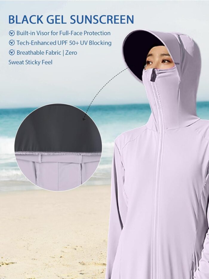 Women's UPF50+ Sun Protection Clothing Summer Long Tunic Maxi Beach Dresses Lightweight Swimsuit Cover Up - Image 4