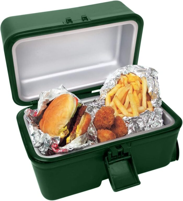 RoadPro RPLBSTOVET2 Electric Lunch Box Oven for Truck Portable Food Warmer Heated Lunch Box for Adults 12v Car Stove Van Life Travel or Construction – Deluxe, Hunter Green, 1 Quart - Image 3