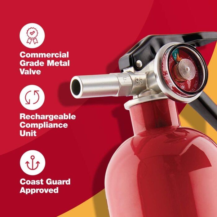 First Alert Fire Extinguisher for Home, Standard Rechargeable Compliance Unit, UL RATED 1-A:10-B:C, HOME1, Red, 1-Pack - Image 4