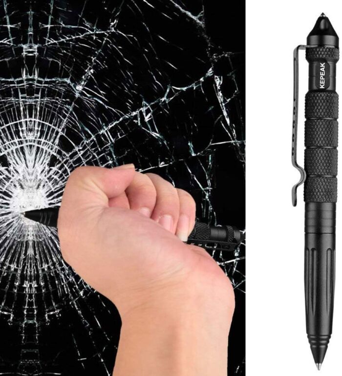 KEPEAK Military Tactical Pen, Professional Self Defense Pen, Emergency Glass Breaker Pen - Tungsten Steel, Writing Tool with 6 Refill - Image 2