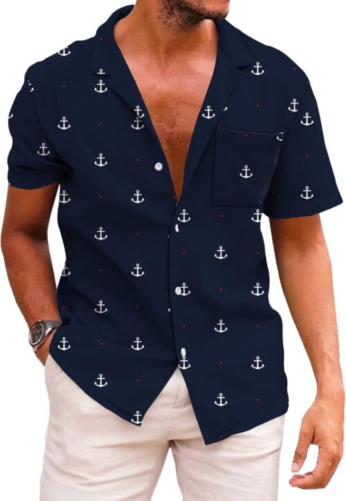 KYKU Funky Hawaiian Shirt for Men Palm Beach Shirts Tropical Vacation Clothes