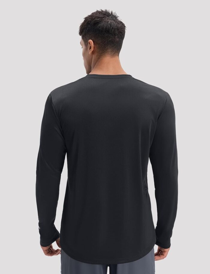 baleaf Men's Mountain Bike Shirts Long Sleeve Loose-fit Cycling Jersey Zipper Pocket UPF 50+ Workout Hiking Athletic Running - Image 2