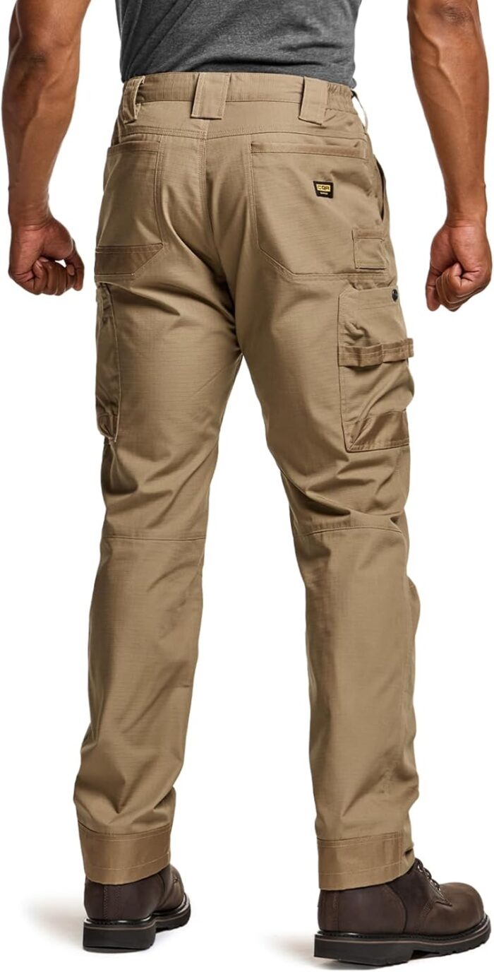 CQR Men's Quick Dry Work Pants, Water Resistant Outdoor Tactical Pants, Lightweight Stretch Cargo Hiking Pants - Image 2