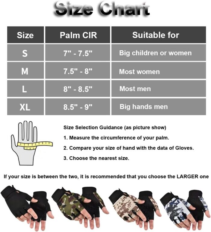 Fingerless Gloves - Tactical & Biking Gloves for Men & Women, Ideal for Airsoft, Fishing & Training - Image 7