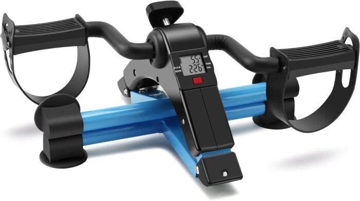 Folding Exercise Bike Pedal Exerciser Portable Desk Bike with LCD Display for Arms and Legs Workout - Image 3