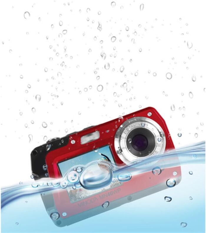 Minolta MN40WP 48MP Waterproof Digital Camera – Dual LCD Screens, 2.7K QHD Video, 16x Digital Zoom, Anti-Shake, Face Detection, 10ft Waterproof (Red) - Image 7