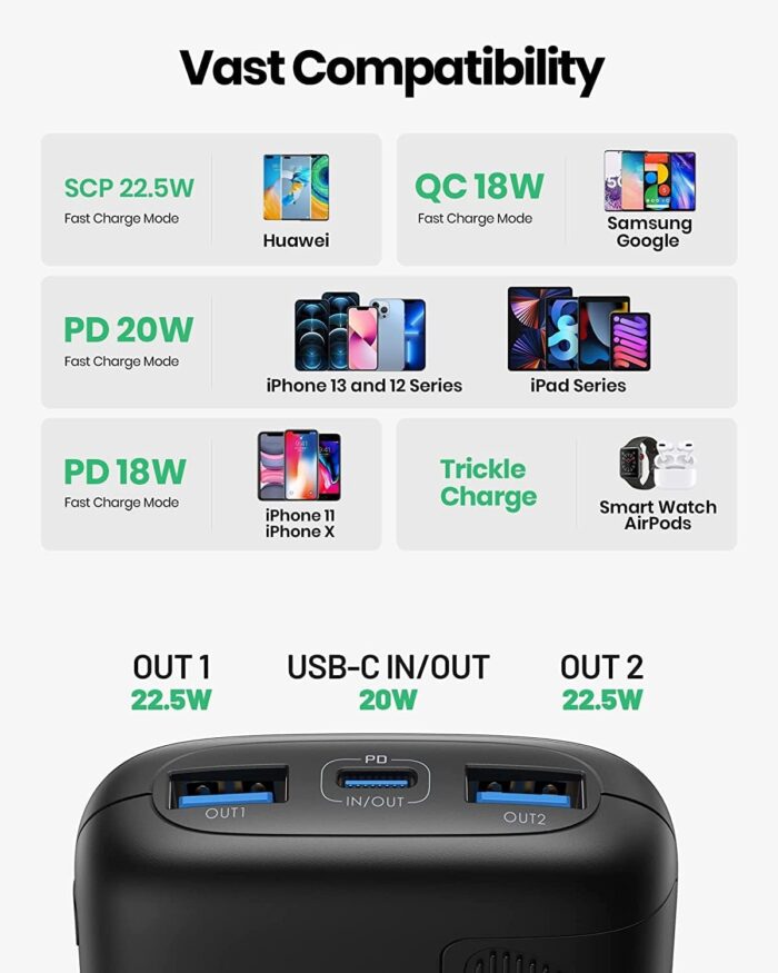 INIU Portable Charger, Smallest 22.5W 10000mAh Power Bank, USB C in/Output Fast Charging 3-Output Mini Battery Pack Charger with Phone Holder for iPhone 16 15 14 13 12 Samsung S23 Google iPad Tablet - Image 7