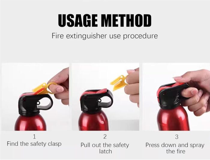 Portable Fire Extinguisher | 4-in-1 Small Fire Extinguisher for Home, Garage, Kitchen, Car | For Electric, Textile and Grease Fires | Non-Toxic, Easy Clean | Wall Mount Incl (2PK) - Image 7