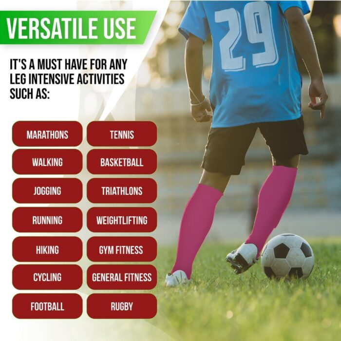 Soccer Shin Guards for Kids Youth - Protective Soccer Gear for Boys, Girls - Adults Men Women Compression Sleeve - Football, Boxing - Image 5