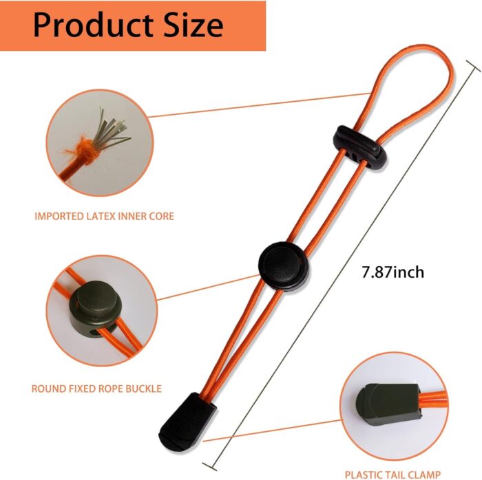6-Pack Hiking Pole Holders - Backpack Attachments with Elastic Rope Fasteners for Trekking, Mountaineering, Camping etc Outdoor Sports (Army Green, Khaki, Orange) - Image 4
