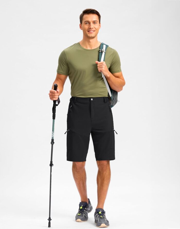 Pudolla Men's Hiking Shorts 11" Lightweight Cargo Work Shorts for Men Summer Travel Golf Casual Outdoor with 5 Pockets - Image 7