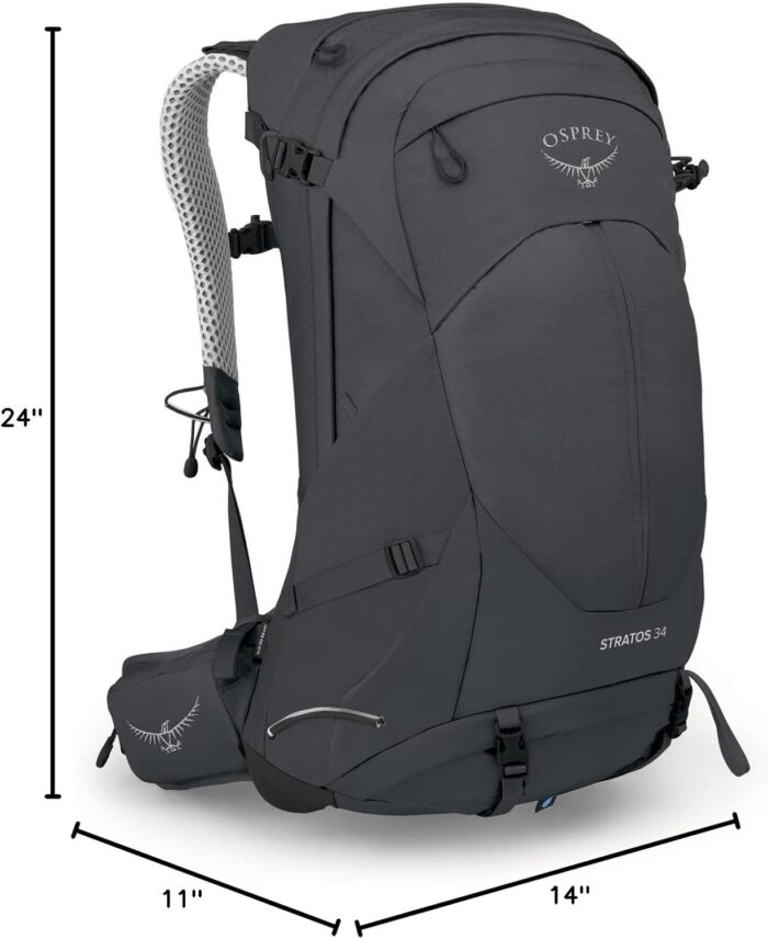 Osprey Stratos 34L Men's Hiking Backpack, Tunnel Vision Grey - Image 8