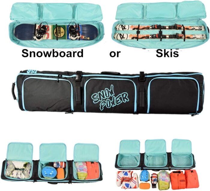 UNISTRENGH Fully Padded Snowboard Bag Waterproof Snow Sports Ski Boots&Helmet Equipment Bags - Image 2