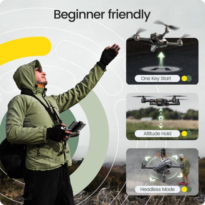 Holy Stone HS440 Foldable FPV Drone with 1080P WiFi Camera for Adult Beginners and Kids; Voice Gesture Control RC Quadcopter with Modular Battery for long flight time, Auto Hover, Carrying Case - Image 3