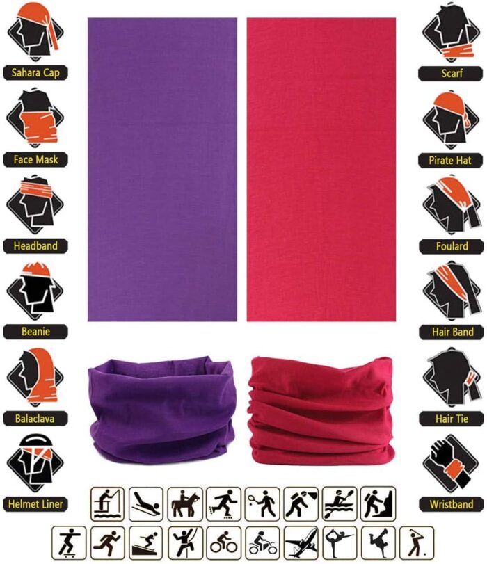 Headband Neck Gaiter Head Wrap Headwear Face Mask Magic Scarf Bandana for Men and Women - Image 2
