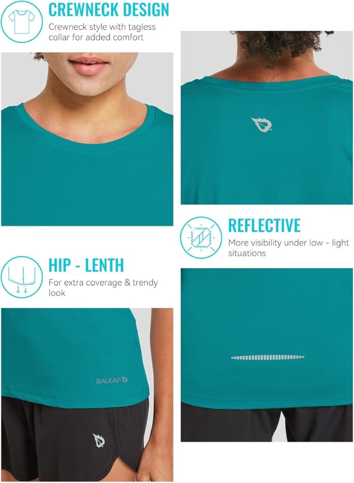 baleaf Women's Short Sleeve Running Workout Shirts Athletic Tops Lightweight Quick Dry Training Yoga Crewneck - Image 5
