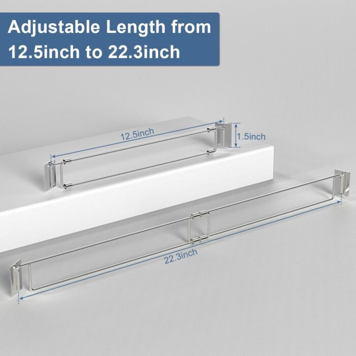 Rv Adjustable Refrigerator Tension rods Bars 12.5-22.3" | Essential Rv Camper Fridge Accessories & Cabinet Tension Rods Bars, Camper & Travel Trailer Accessories | Stainless Steel (2 Pack) - Image 4