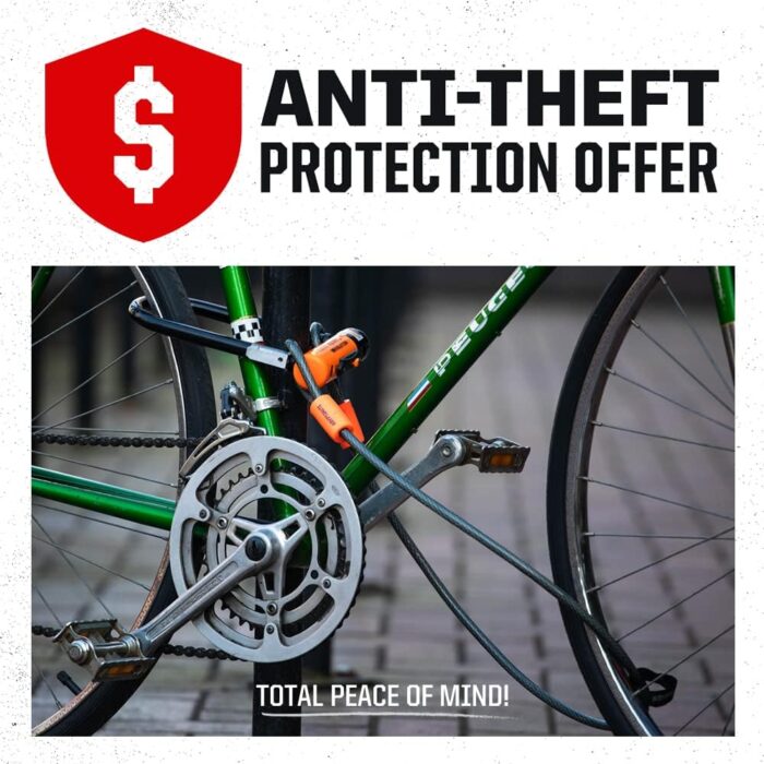Kryptonite Evolution Mini-7 Bike U-Lock with Cable, Heavy Duty Anti-Theft Bicycle U Lock, 13mm Shackle and 10mm x4ft Length Security Cable with Mounting Bracket and Keys - Image 7