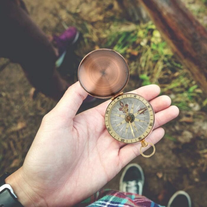 Metal Compass Pocket Watch Compass Portable Flip Compass with Hanging Loop Suitable for Camping Hiking and Boating - Image 3