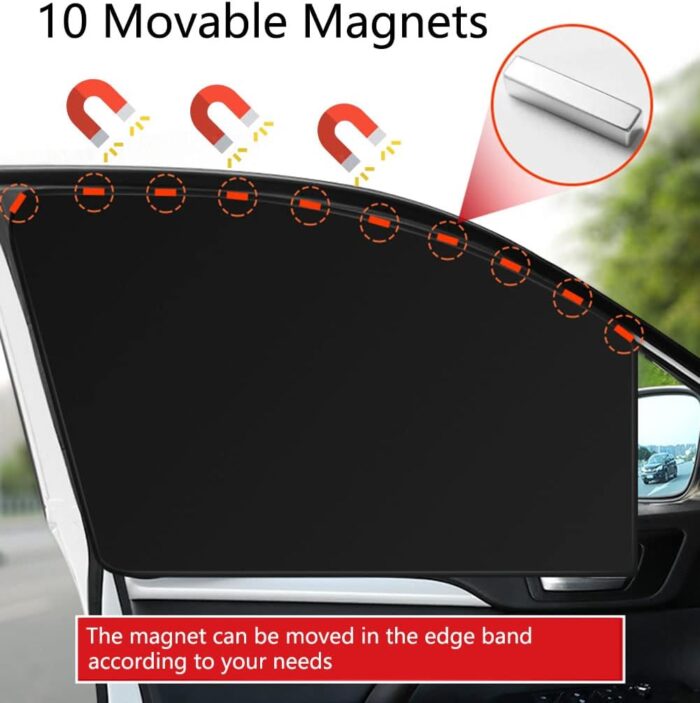 Car Side Window Sun Shades, 4 PCS Window Sunshades Privacy Curtains, 100% Block Light for Breastfeeding, Taking a nap, Changing Clothes, Camping (Front&Back 4pcs) - Image 4