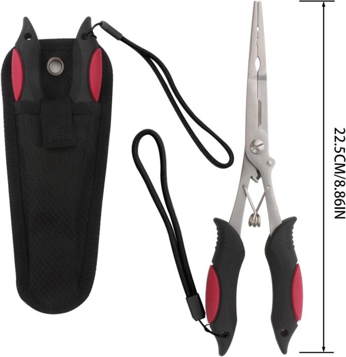 Hikary Long Nose Fishing Pliers,Ice Fishing Gear,Stainless Steel Hook Remover Braid Cutter Rustproof Fishing Multi-Tools Fishing Gripper for Freshwater Saltwater - Image 7