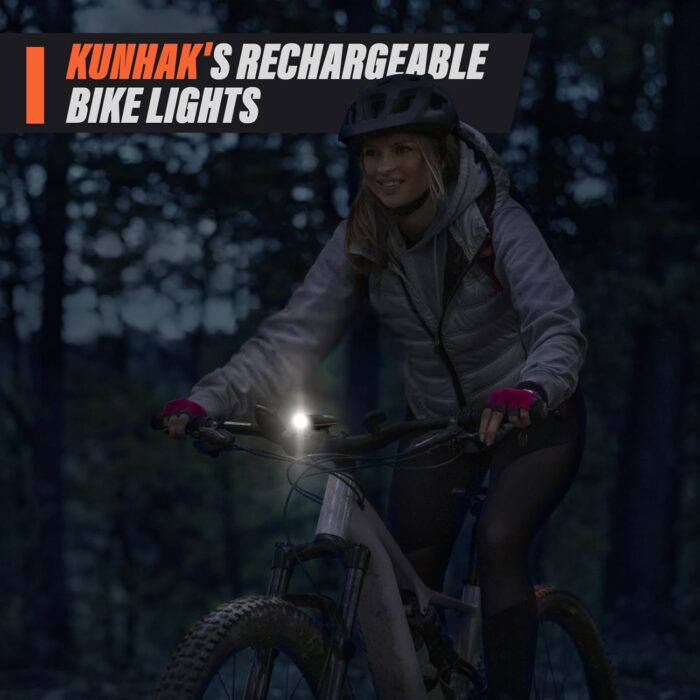 Rechargeable Bike Lights, Ultra Bright Bicycle Lights for Night Riding, Road Mountain Bike Accessories for Kids Adults - Bike Headlight with Tail Light - Image 6