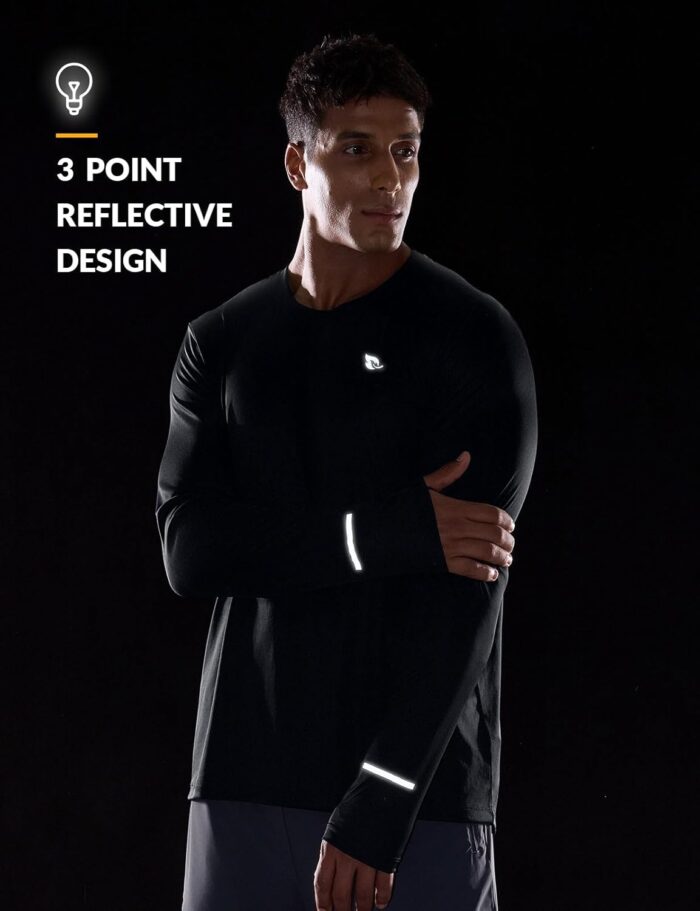 baleaf Men's Mountain Bike Shirts Long Sleeve Loose-fit Cycling Jersey Zipper Pocket UPF 50+ Workout Hiking Athletic Running - Image 3