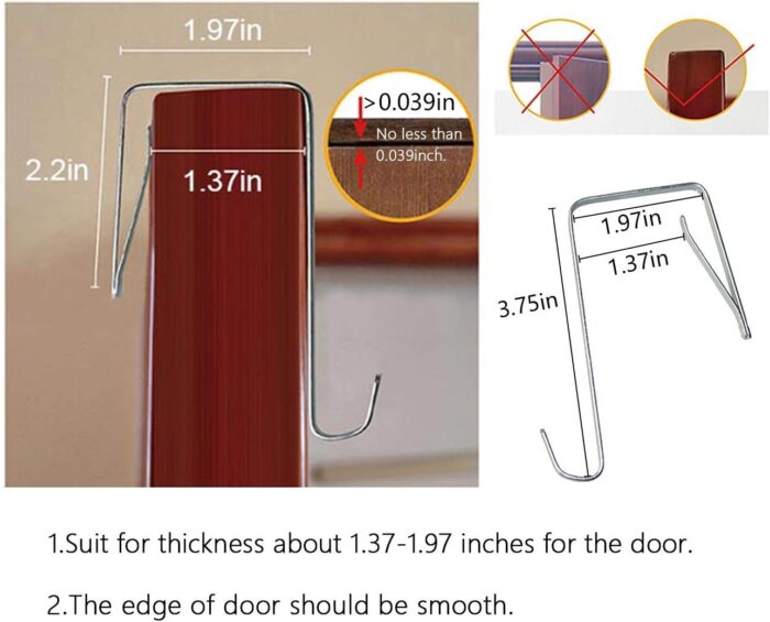 KEEPJOY Hanging Laundry Hamper Bag with Free Adjustable Stainless Steel Door 2 PCs Suction Cup Hooks, Best Choice for Holding Dirty Clothes and Saving Space, Grey - Image 3