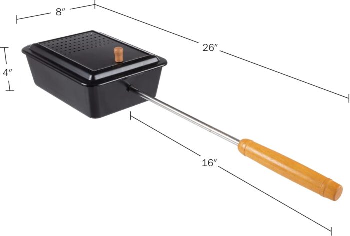 Campfire Popcorn Popper - Old Fashioned Popcorn Maker with Nonstick Finish and Extended Handle - Camping Gear and Campfire Cooking Equipment by Great Northern Popcorn (Black) - Image 2
