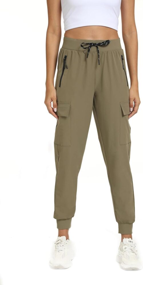 Womens Cargo Pants with Pockets-Lightweight Quick Dry Water Resistant Hiking Pants for Travel Casual Athletic and Outdoor