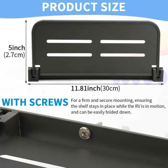 LOQJSS RV Aluminum Foldable Shelf,90° Foldable Wall Shelf RV Shelves Aluminum RV Shelf,Wall-Mounted Folding Shelves,for Camper, Trailer Bed, Kitchen and Sofas - Image 5