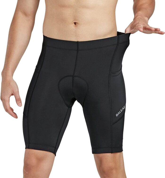 baleaf Men's Padded Bike Shorts Cycling Road Biking Riding Bicycle Cycle Wear Pockets UPF 50+ MTB Accessories Tights - Image 2