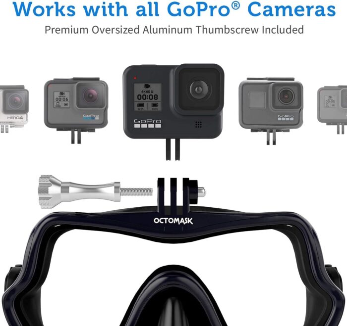 Frameless Scuba Mask w/Mount for all GoPro Hero Cameras for Scuba Diving, Snorkeling, Freediving - Image 2