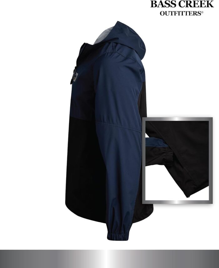 Bass Creek Outfitters Mens Windbreaker with Hood - Zip Up Mens Lightweight Jackets with Reflective Back Tape for Outdoor Work - Image 5