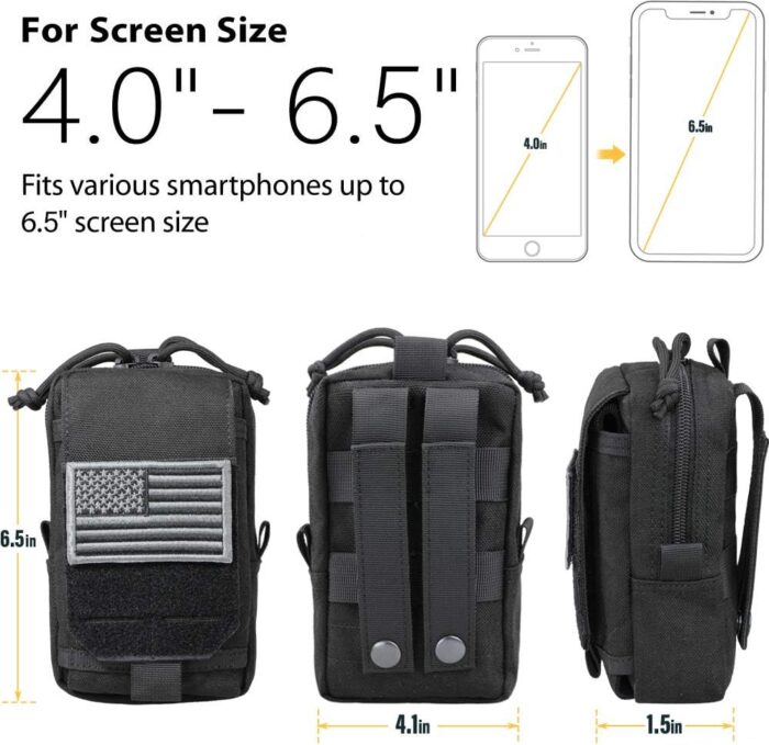 WYNEX Tactical EDC Pouch, Molle Utility Pouches Gadget Organizer Phone Holder Waist Pack Smartphone Pouch Tool Holster Pocket - Image 2
