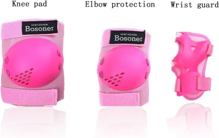 BOSONER Kids/Youth Knee Pads Elbow Pads Wrist Guards Set for 3-15 Years, Child Protective Gear Set for Roller Skates, Cycling, BMX Bike, Skateboard, Inline Skating, Scooter Riding Sports… - Image 2