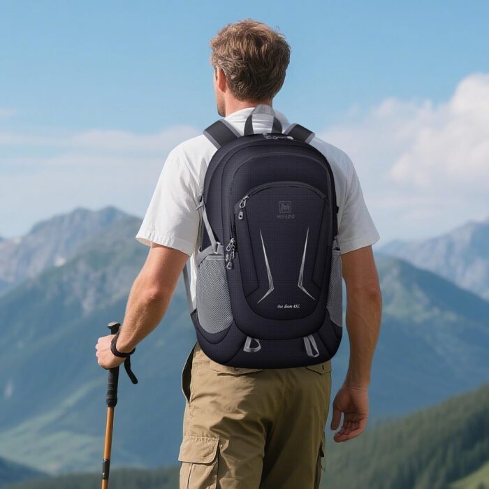 MIYCOO Backpack - Ultra Lightweight Packable Backpack for Travel Camping, 45L Hiking Back Pack Waterproof Foldable Daypack for Men Women Black - Image 7