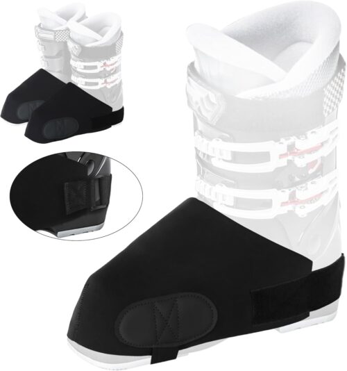 Ski Boot Covers,Boot Warmers,Heater Cover,Insulated Boot Covers,Boot Covers for Snowy Days,Boots Protection for Skiers,Winter Sport Accessory (1 Pair,Black)