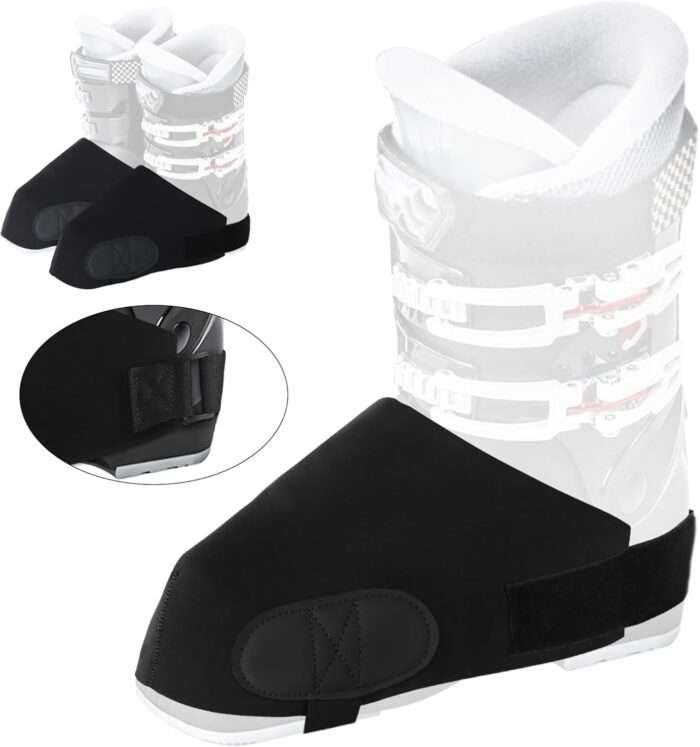 Ski Boot Covers,Boot Warmers,Heater Cover,Insulated Boot Covers,Boot Covers for Snowy Days,Boots Protection for Skiers,Winter Sport Accessory (1 Pair,Black)