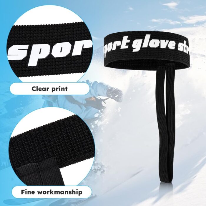 4pcs Sport Glove Safety Strap, Ski Gloves Elastic Wrist Leash Handcuffs for Hanging Glove, Mountaineering Ski Accessories Wristbands Ideal for Skiing and Outdoor Activities - Image 3