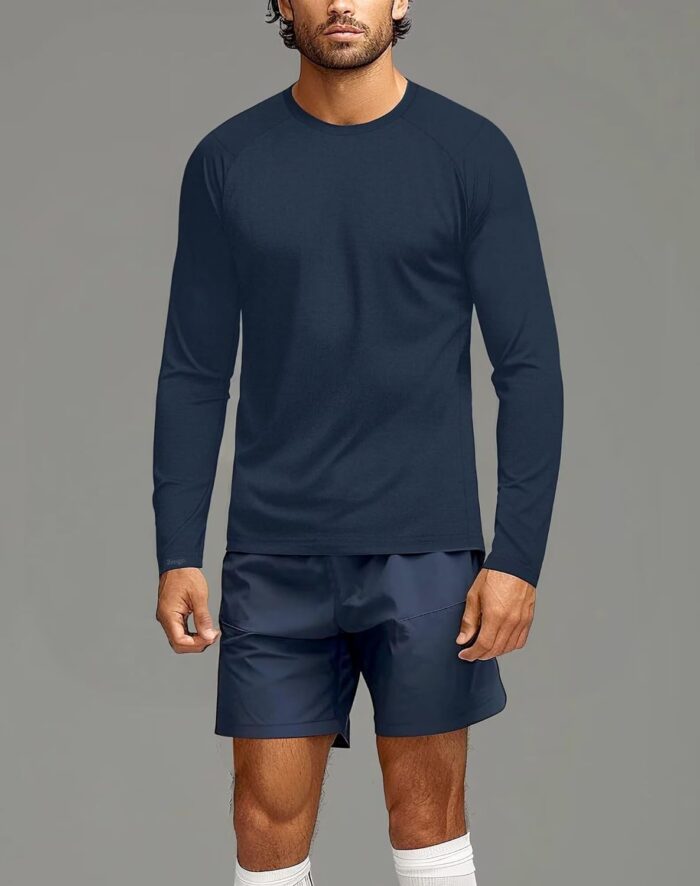 Zengjo Mens Athletic Long Sleeve Shirts Warm Midweight Thermal Running Shirt Moisture Wicking Sport Baselayer Tops - Image 2